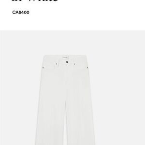 Frame Denim Women's White denim Le Slim Palazzo